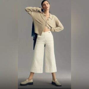 Anthropologie Maeve Buttoned Cropped Wide-Leg Culottes size 6 NWT